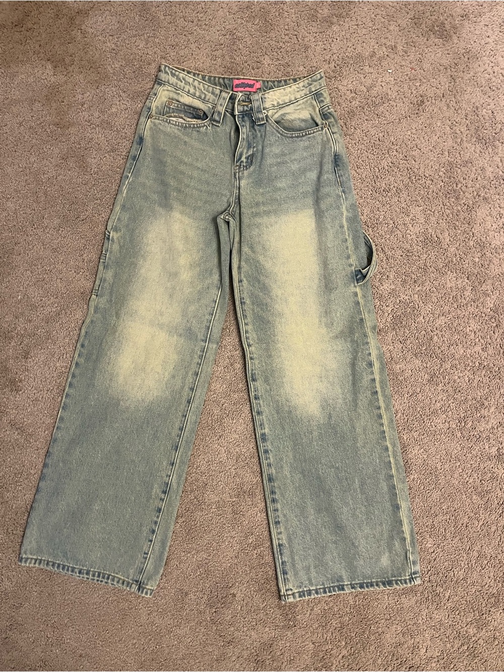 Edikted Distressed Light Blue Wide-Leg Jeans